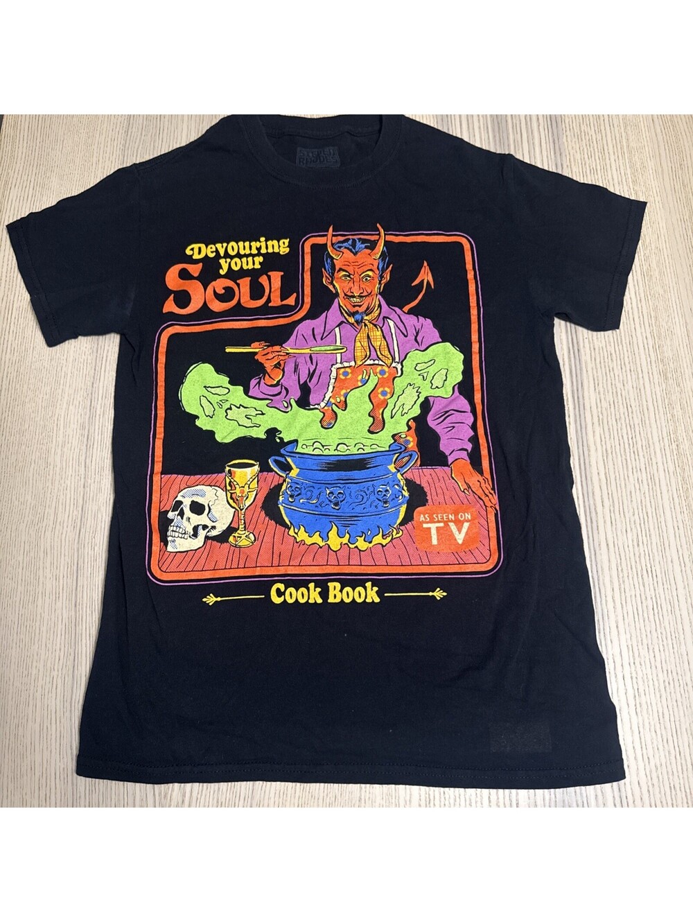 Steven Rhodes Devouring Your Soul Cookbook T-Shirt Black Graphic